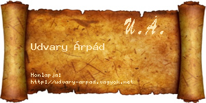 Udvary Árpád névjegykártya