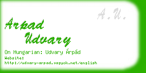 arpad udvary business card